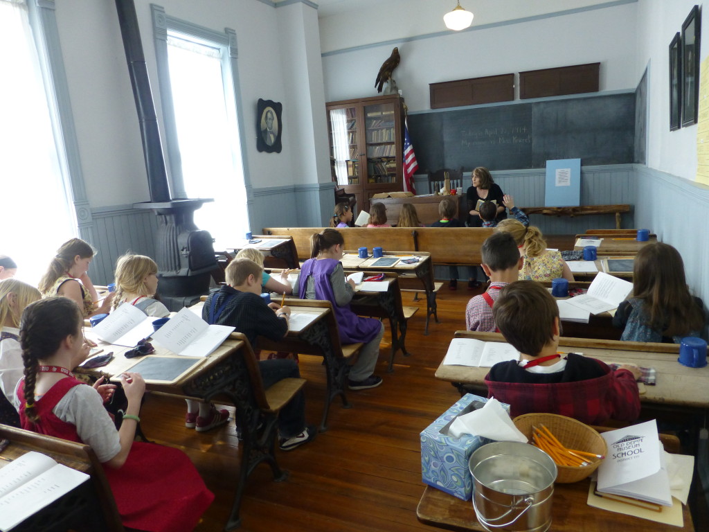 Fourth graders step back in time to experience learning in a one-room school.