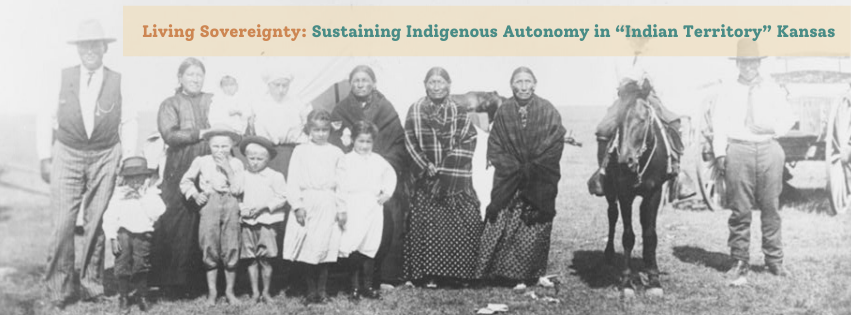 Kickapoo/Kiwigapawa tribe members standing in front of a tent 1909